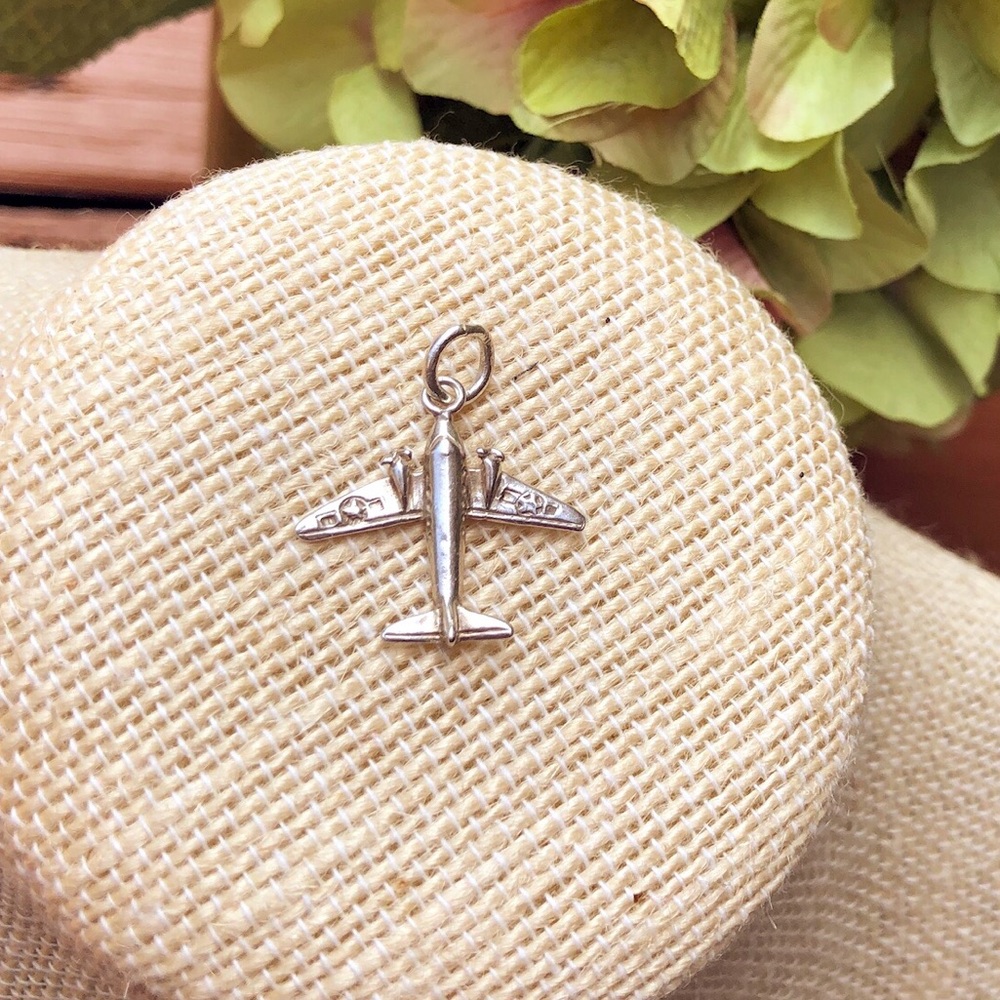 Vintage .925 Sterling Silver Airplane Charm